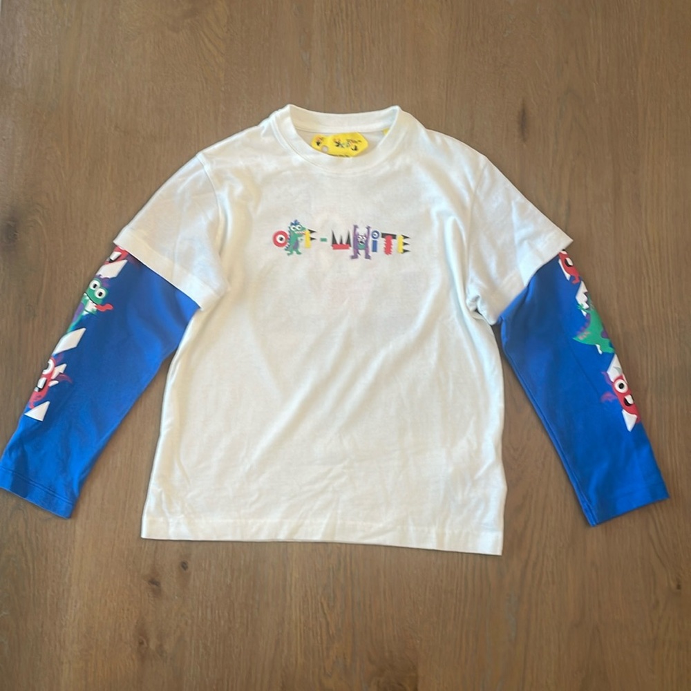 OFF-WHITE
Kids White And Blue Monsters Arrow Long Sleeve T-Shirt Size 6